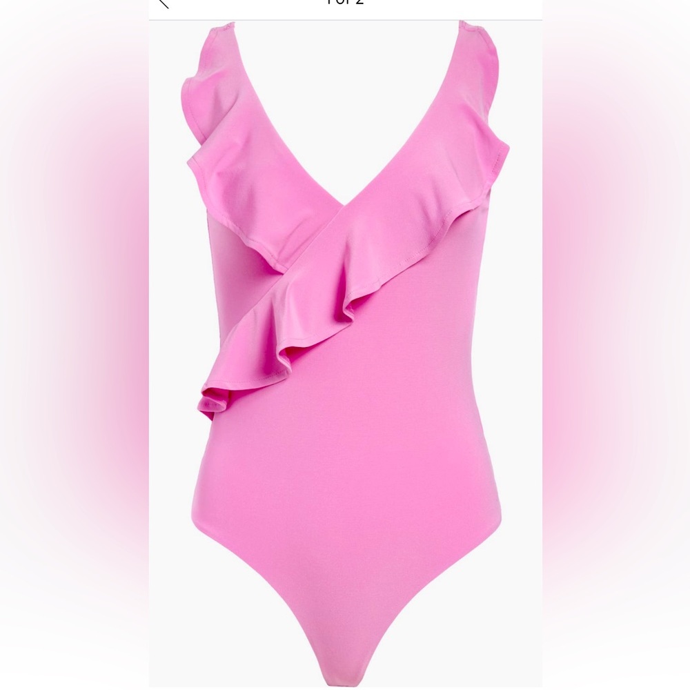 EUC Leith Sleeveless Ruffle Bodysuit, Purple Lily, S